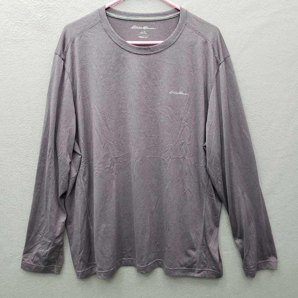 Eddie Bauer Free Dry Long Sleeve Tee Shirt Dusty Purple Casual Basic Layering XL